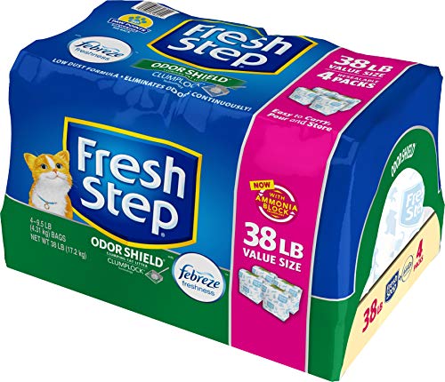 Fresh Step Odor Shield Scented Litter with The Power of Febreze, Clumping Cat Litter, 38 lb