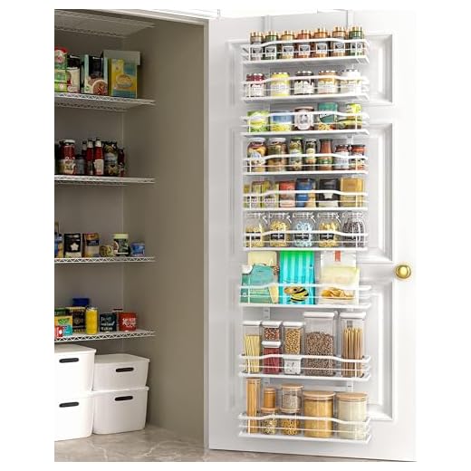 Moforoco White 9-Tier Over The Door Pantry Organizer, Pantry Organization And Storage, Metal Hanging Spice Rack Shelves Door, Home & Kitchen Essentials, Laundry Room Bathroom Organization