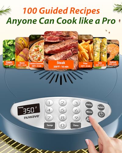 Nuwave Oven Pro Plus Air Fryer, Infra-Red Countertop, 2025 Advanced Convection, No Defrosting or Preheating, Cook Fresh or Frozen, Durable Power Dome, 100 Presets & 50 Memory, PFAS Free, Cozy Blue - Image 6