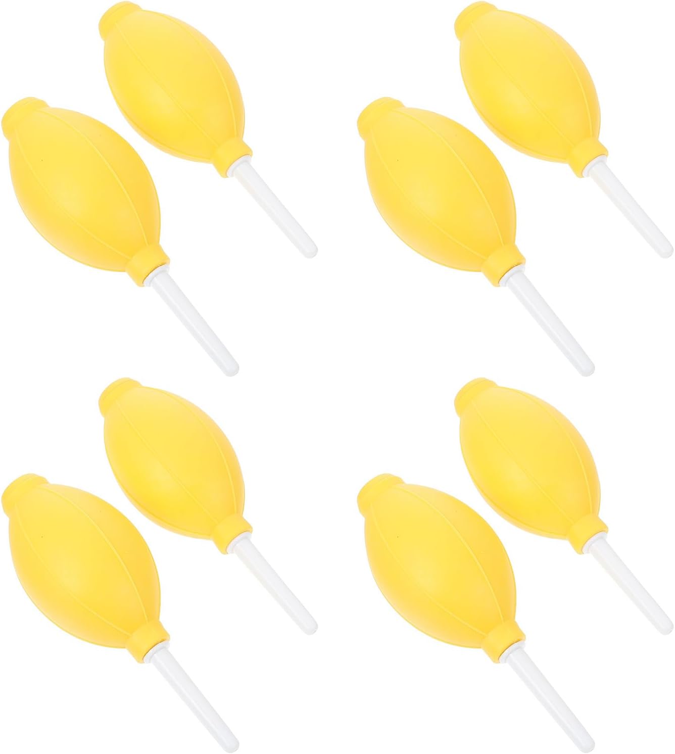 Balacoo 8pcs Small Rubber Bulb Air Blower Set for Camera Lens Dust Cleaning, Portable Gardening Plant Cleaner Tools with Squeeze Pump, Yellow, Suitable for Electronics and Photography