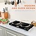 CUSIMAX 1800W Ceramic Hot Plate, Portable Infrared Burner, 7 Inch Glass Double Burner, Electric Burner, Dual Countertop Electric Cooktop, Stainless Steel Easy to Clean, Compatible with All Cookware