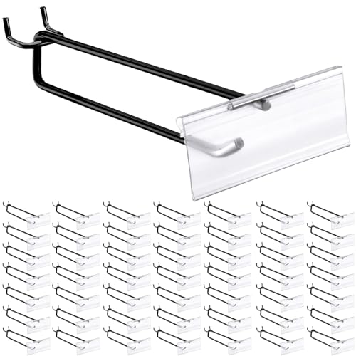 Tandefio 100 Pack 8 Inch Black Metal Peg Board Hooks
