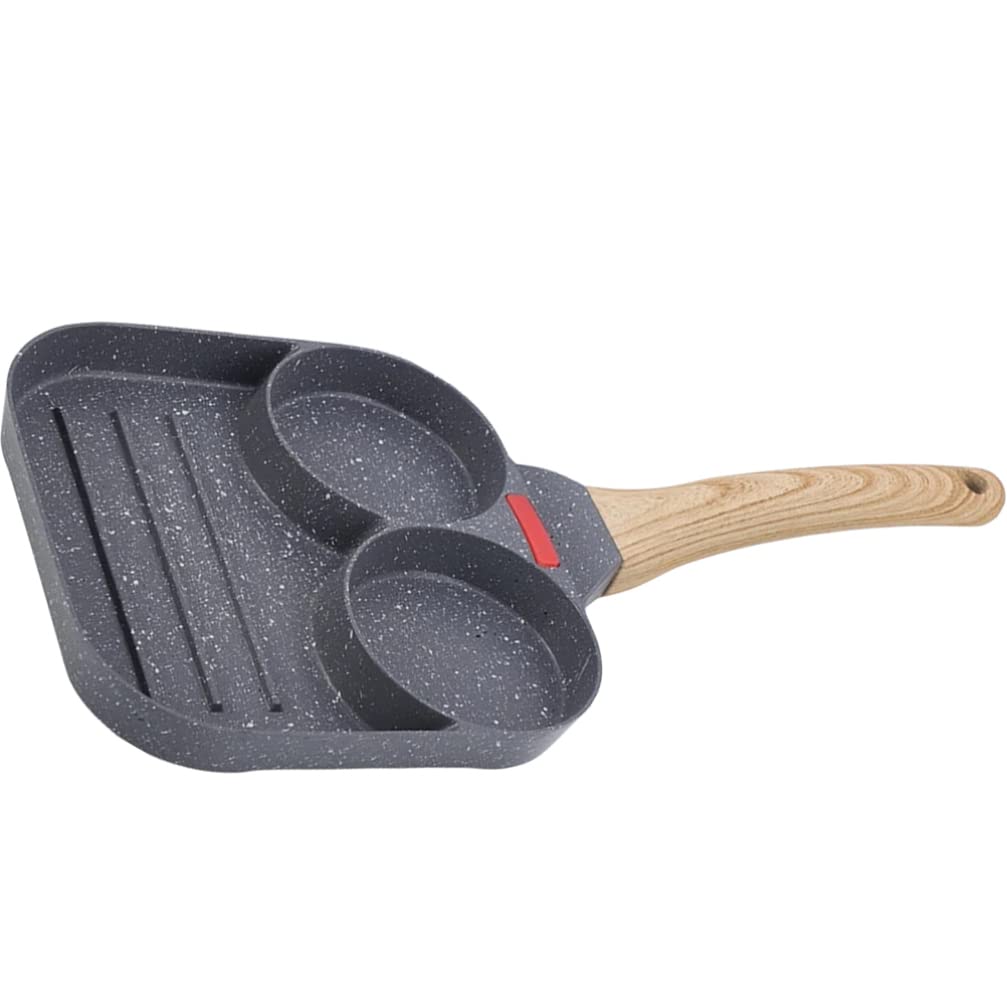 UPKOCH Padella Divisa in Minerali di Silicato Antiaderente 3 Sezioni Design a Scanalature Multiple per Cuocere Uova e Pancake Contemporaneamente per Cucina Domestica e Ristorante
