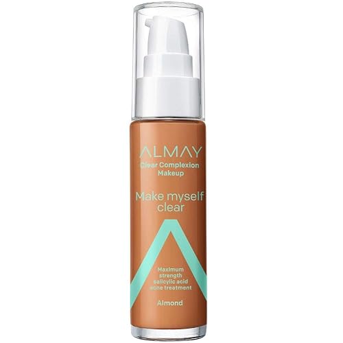 Almay - Base de maquillaje transparente, hipoalergénico, libre de crueldad, inoloro, probado con base demartológica, con ácido salicílico, 1.0 onza, disponible en Yaxa El Salvador