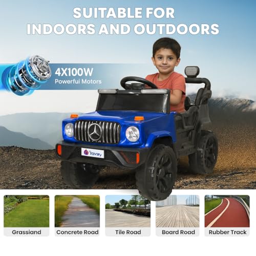 Image of Toyify Driving Electric Jeep for Kids 1 to 6 Years | Driving Car Toy Ride on | Loading Capacity of 50 Kg | USB Music Player | Remote Control & Manual Steering Drive