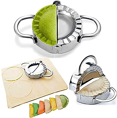 Image of Big Size Stainless Steel Dumpling Momos Maker Dough Pres Mould Wrapper Dough Cutter for Kitchen Making Tools (1 pcs)
