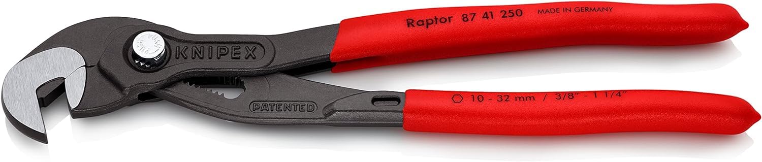 Knipex Clé ajustable grise atramentisée, gainées en plastique antidérapant 250 mm 87 41 250