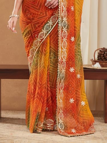 Image of Women's Banarasi Silk With Jacquard Print Saree With Blouse
