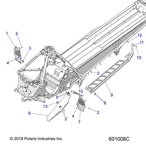 Estribo Left Hand Running Board Polaris 8x8x8 in miniatura 2