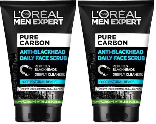 L'Oreal Paris Men Expert Pure Power Face Scrub For Men, Exfoliating Blackhead Wash, for Oily Skin (Pack of 2)