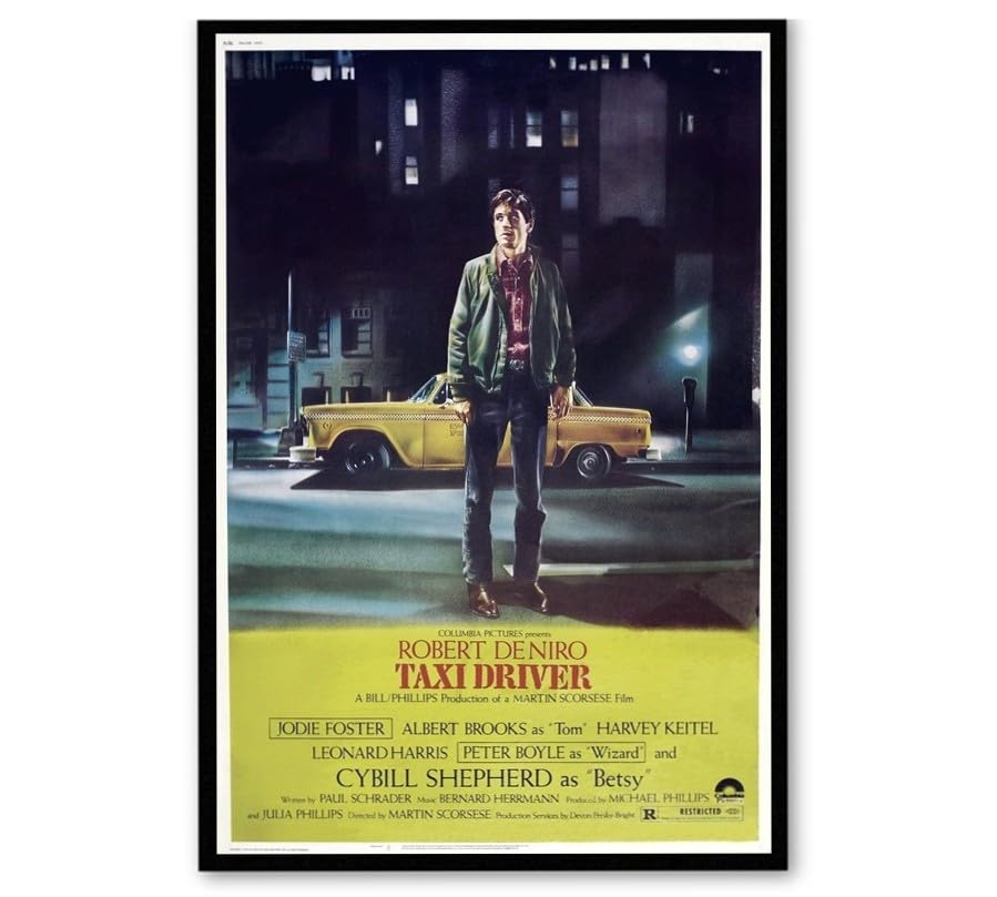 Amazon.co.jp: 【フレーム付-黒-】 映画ポスター タクシードライバー