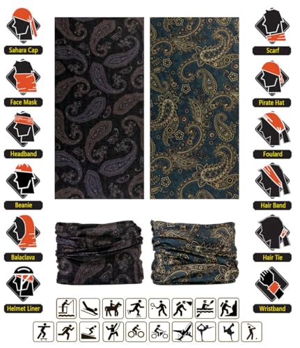 Image of VANCROWN Headband Neck Gaiter Head Wrap Headwear Face Mask Magic Scarf Bandana for Men and Women