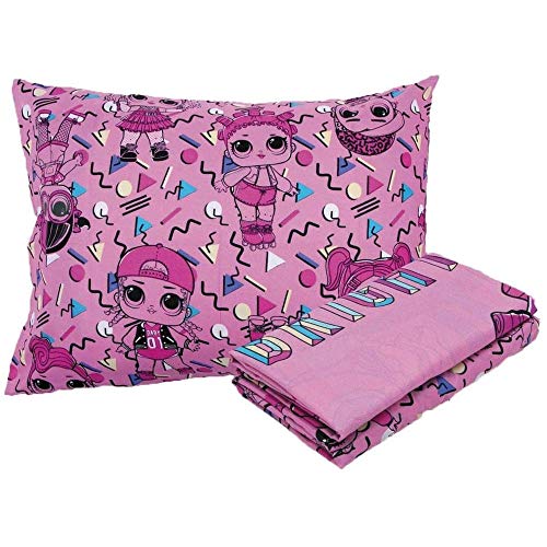 Jogo de Cama Microfibra de Poliéster Solteiro Estampado LOL, Lepper, Rosa, 1.4 m x 2.2 m, 2 Peças