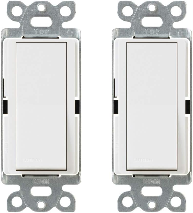 Claro On/Off Switch 15-Amp, Single-Pole, CA-1PS-WH-2, White, 2 Pack