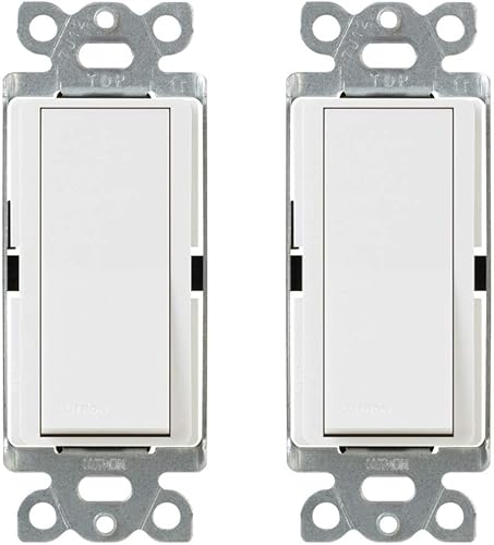 Vista 29 de Lutron MAIN-22200 interruptor de encendido/apagado, 2 unidades, color blanco, 15 amperes, un solo polo
