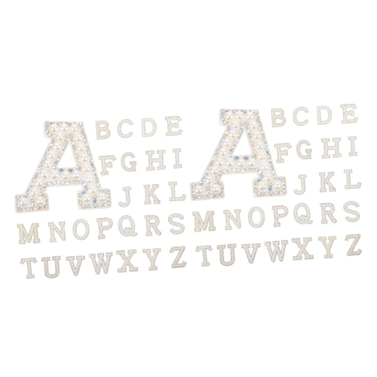 Ciieeo 52pièces Patches Thermocollants Lettre Avec Strass Pour Vêtements Accessoires De Décoration Et Réparation De Chapeaux Et Chaussures