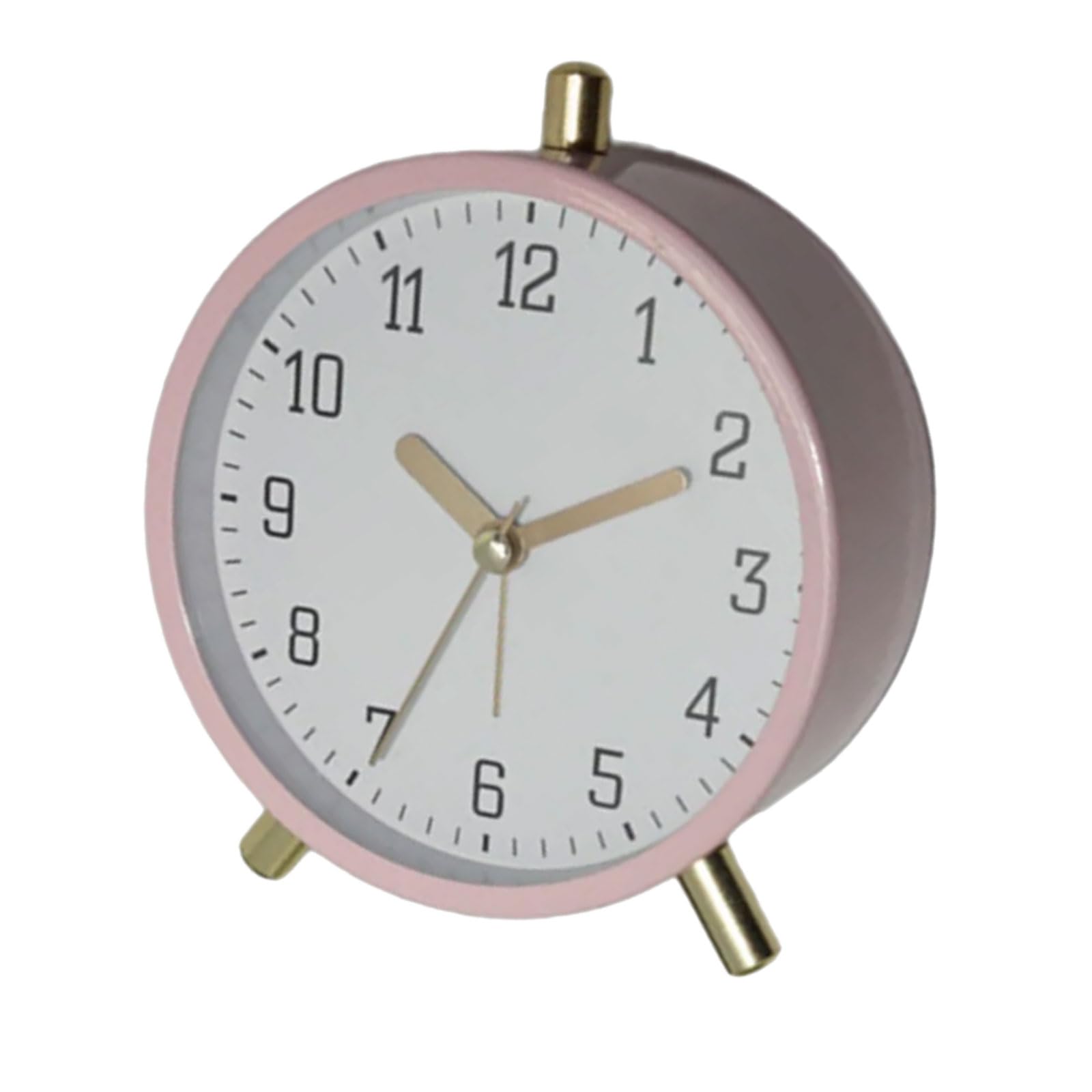 Xjdzineq Not Ticking Quiet Round Metal Alarm Clock with Nightlight Function for Quiet Sleep Environment in Bedrooms or Offices Battery Operated Desk Clock
