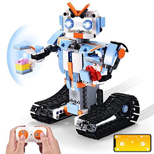 Building Toys for Boys Age 8-12,TekHome STEM Projects for Kids Ages 8-12,Science Engineering Kits ,Building Robots Compatible with Lego Robots Remote Control & APP,Christmas Birthday Gifts Toys