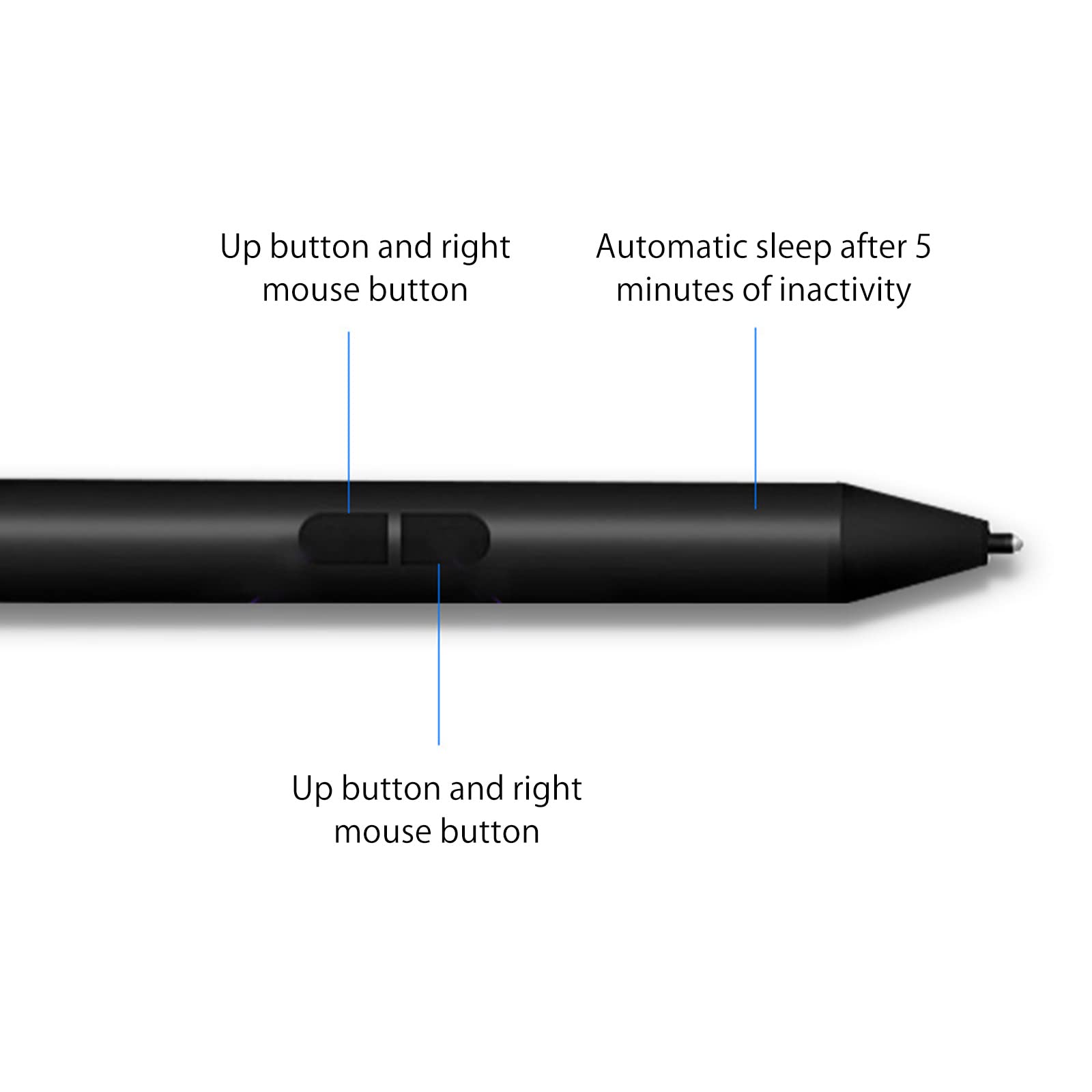 Penne stilo per touch screen, tablet, pennino capacitivo ad alta sensibilità, punta fine, universale, per tutti i dispositivi, colore: nero