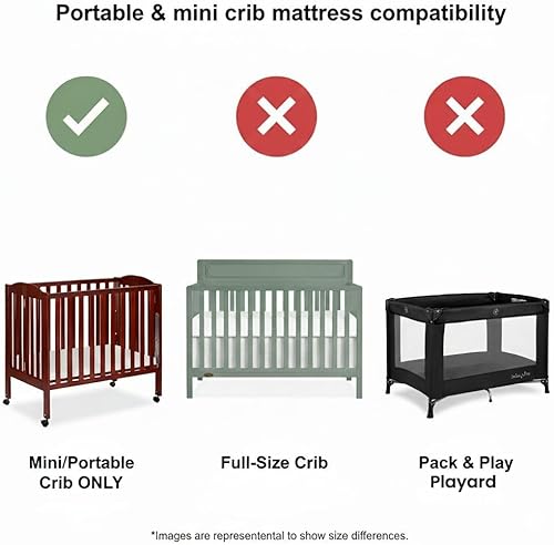 Miniatura 4 de Dream On Me Snuggles - Colchón extra firme para cuna de doble cara con tela transpirable, resistente al agua y al olor, certificado GREENGUARD Gold,