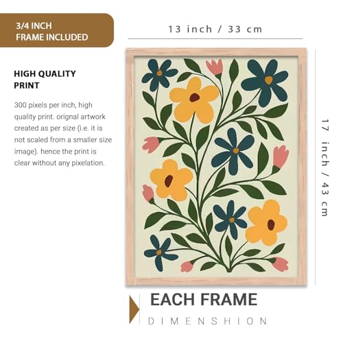 Image of kotart Boho Art Home Decoration Painting | Paintings With Frame For Living Room Bed Room Hotel Wall Decor Digital Reprint Set of 3 (13X17 inch)
