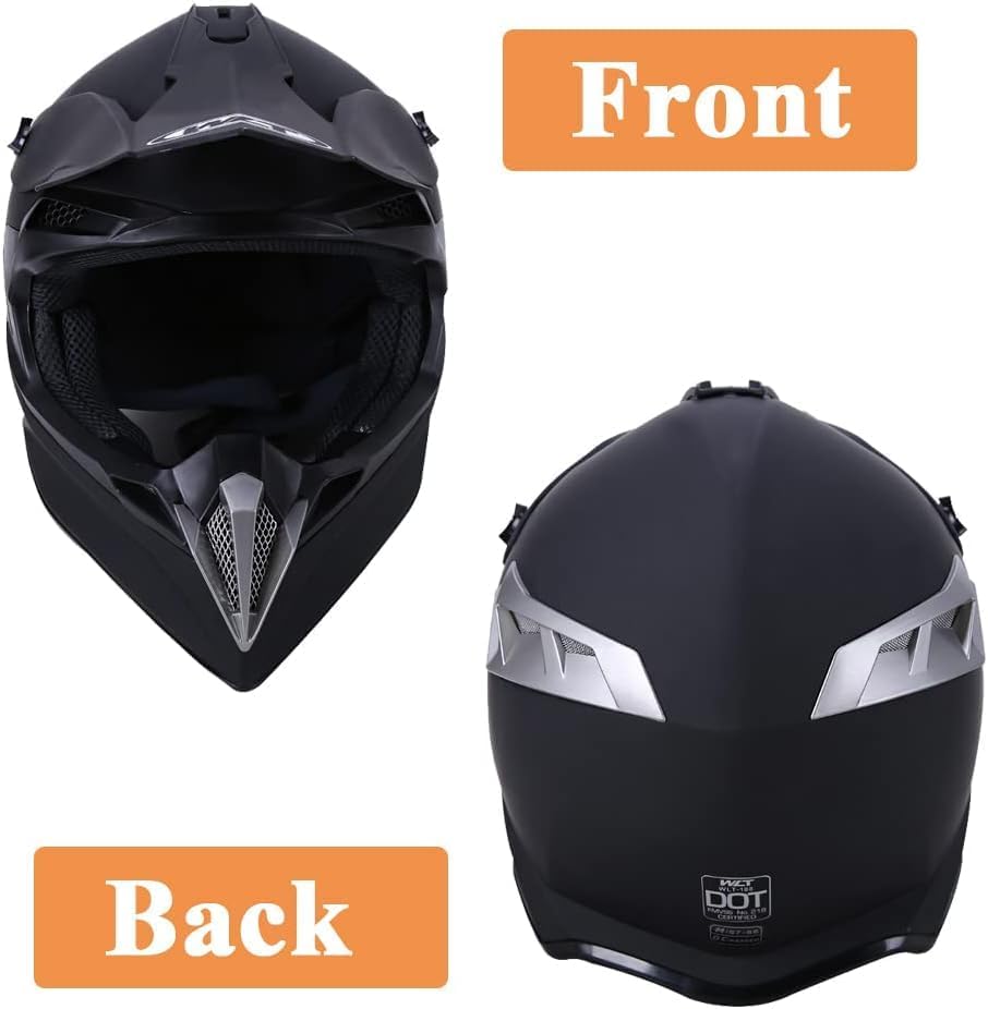 Miniatura 2 de Casco de motocross para jóvenes y adultos con gafas, guantes y máscara, visera solar ajustable, DOTFMVSS-218, ATV, todoterreno, motocross, descenso,