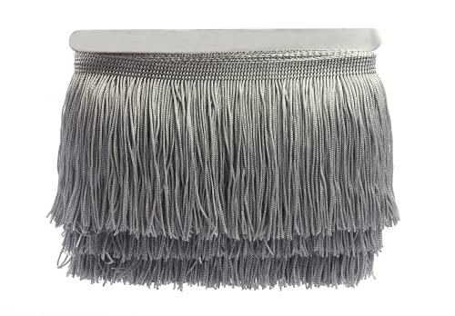 Yycraft 10 Yards 4 Inch Wide Tassel Curtian Fringe Trim By The Yard For Diy Sewing Crafts Clothing Curtains Decoration-Grey #TOP5