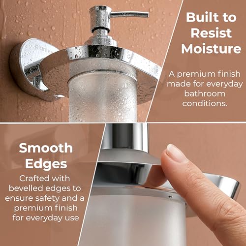 Image of Plantex J4 Stainless Steel Liquid Soap Dispenser /Shampoo Dispenser for Wash Basin /Hand Wash Dispenser Wall Mounted /Bathroom Accessories (Chrome Finish) Onix
