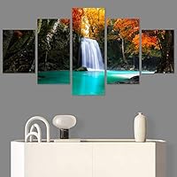 SIGNWIN 5 Panel Canvas Wall Art Modern Art Dramatic Farmhouse/Country Mountain Multicolor Nature Photography for Home Decorations Ready to Hang - 60