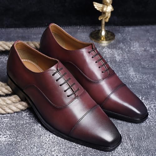Image of LOUIS STITCH Men's Italian Leather Oxford Formal Shoes Handmade Lace Up Shoes for Men Officewear (LSEUOX)