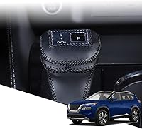 Vista 56 de Great-luck Funda Protectora de Perilla de Palanca de Cambios Automática de Cuero Genuino con Moldura, Accesorios Interiores Personalizados