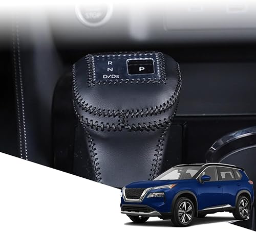 Miniatura 56 de Great-luck Funda Protectora de Perilla de Palanca de Cambios Automática de Cuero Genuino con Moldura, Accesorios Interiores Personalizados