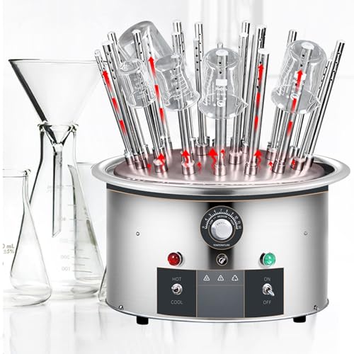 Estante de secado de cristalería de laboratorio de acero inoxidable con 20 tubos de secado para tubos de ensayo y vasos de precipitados, solución eficiente que ahorra espacio para laboratorios