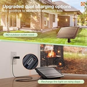 Addlon 102966 ft solar string lights waterproofpatio lights solar powered with remote usb port 3 lighting modes 302 led shatterproof bulbs outdoor lights for camping backyard garden  urban country home decor