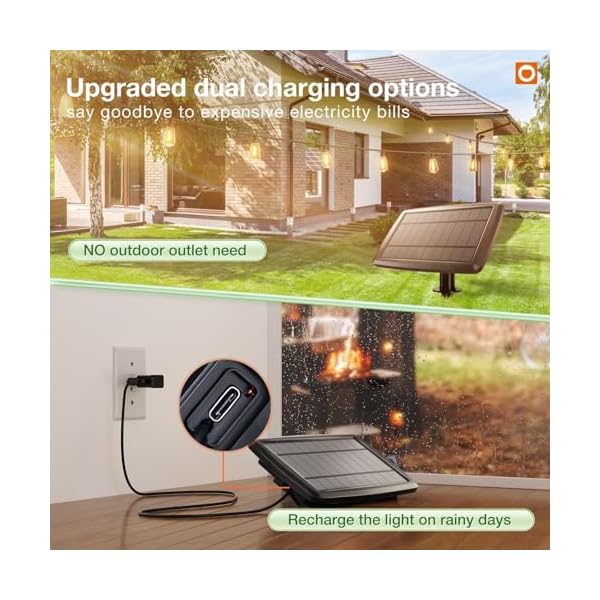 Addlon 102966 ft solar string lights waterproofpatio lights solar powered with remote usb port 3 lighting modes 302 led shatterproof bulbs outdoor lights for camping backyard garden  urban country home decor