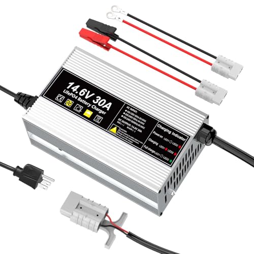 14.6V 30A LiFePO4 Battery Charger 12V 30A Rechargeable Charger for Lithium Iron Phosphate Battery