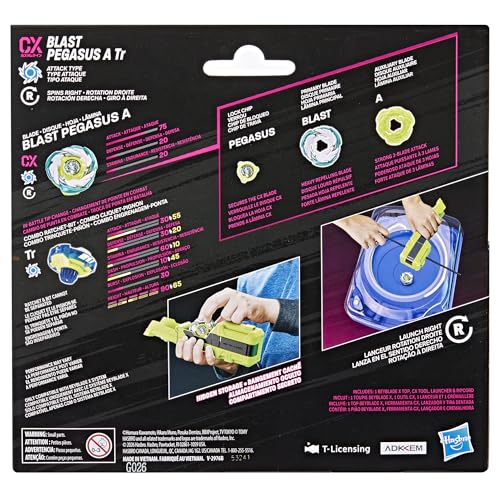 Image of Beyblade X Clip & Rip Launcher with Takara Tomy Attack Type Top Right-Spinning Top Toy, Battling Tops Game Toys, Ages 8+