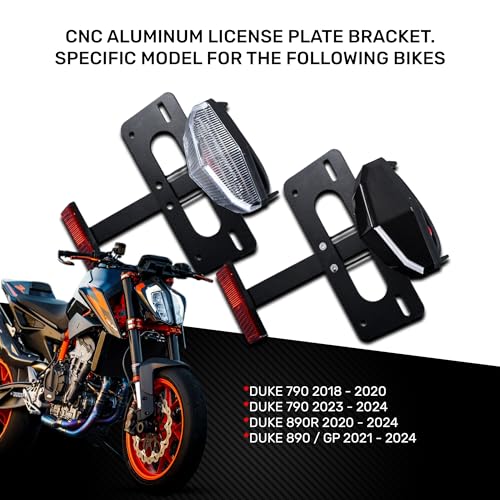 Support de plaque anti vibration KTM Duke 890 avec réflecteur discret - 3