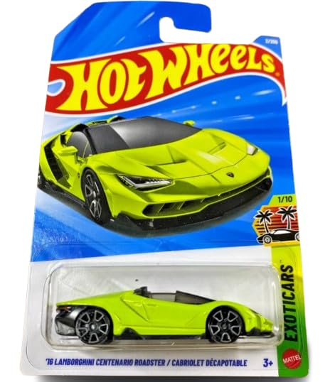 Hot Wheels '16 Lamborghini Centenario Roadster [Green] Exoticars 1/10, 2/250-1:64 Scale Diecast Toy Vehicle