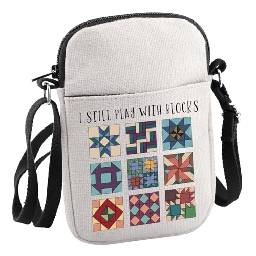 Quilting Gift I Still Play with Blocks Crossbody Bag Quilt Retreat Gift Quilt Block Gift