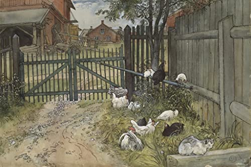 Peinture murale la porte de Carl Larsson toile de qualité supérieure 60x90 cm