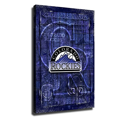 Colorado Rockies Baseball Canvas Wall Art 12x18