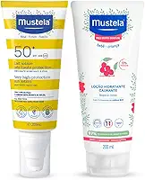 Mustela Combo Protetor Solar Infantil e Adulto FPS 50+ 200 ml Corpo e Rosto + Hidratante Calmante Para Pele Muito Sensível 200 ml