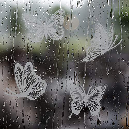 Large Size Butterfly Anti-Collision Window Clings Translucent/Dusted Alert Bird Clings Stickers Window Decals Prevent Bird Strikes On Doors And Windows Glass Decor (20 Pieces) #TOP4