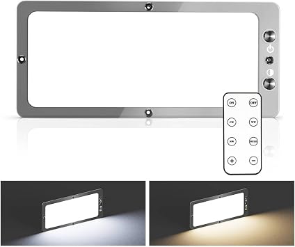 Car Ceiling Light 12 V with Switch / Remote Control 15 W 2000 LM Motorhome Light 12 V 2 Light Modes 4 Brightness Dimmable Car Interior Lighting for Camper Boat 3000-4500-6000 K [Energy Class E]