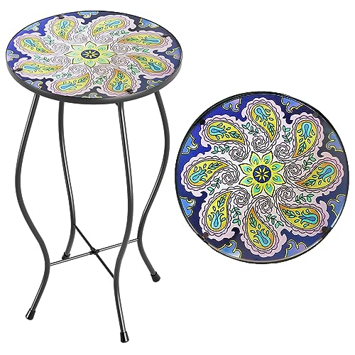 Paytonture Patio Side Table Outdoor Mosaic Table Accent...