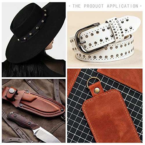 Semini N/H 400 Sets Leather Rivets, Double Cap Rivet Tubular 4 Colors Metal Studs thumb #5