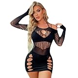 Photo Gallery dobovova sexy donna trasparente mesh lace up body hollow out backless a rete gonna corta, nero 1 nuovo (imballaggio migliorato), taglia unica Photo Gallery dobovova sexy donna trasparente mesh lace up body hollow out backless a rete gonna corta, nero 1 nuovo (imballaggio migliorato), taglia unica