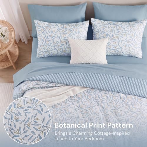 Image of Monbix Full Size Comforter Sets - 7 Pieces Floral Reversible Bed in a Bag