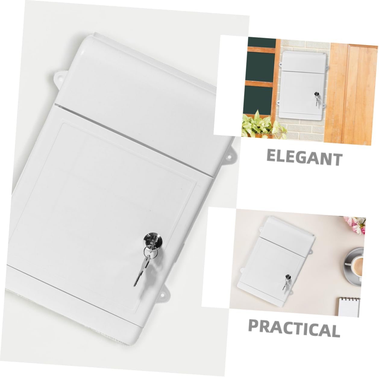 2set Wall Mount Mailbox Locking Office Letter Box Rainproof Design for Suggestions Complaints Large Capacity Easy Installation